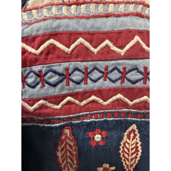 Blair Vintage Vest Knit Embroidered Denim Cottage Core 2XL - Picture 9 of 12